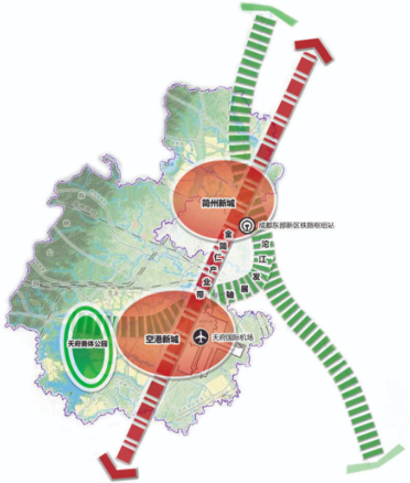 成都東部新區(qū)空間布局圖