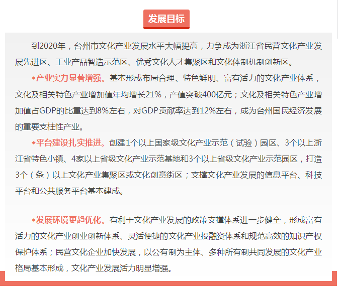 《臺州市文化產(chǎn)業(yè)“十三五”發(fā)展規(guī)劃》