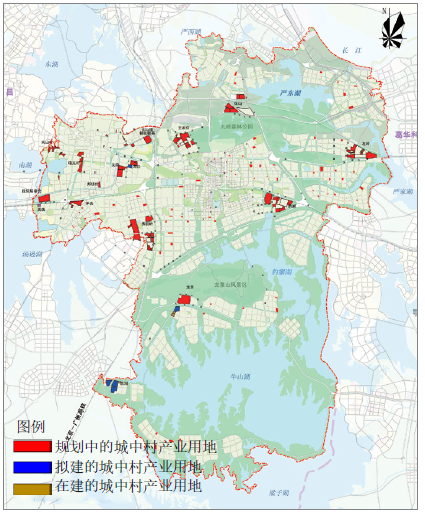 東湖高新區城中村產業用地分布圖 東湖高新區城中村產業用地分布圖